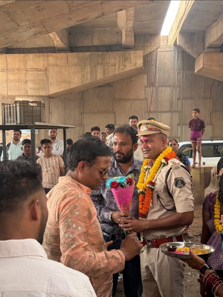 मंदिर हसौद के सपूत उपनिरीक्षक योगेश भट का भव्य स्वागत, नगर में खुशी की लहर
